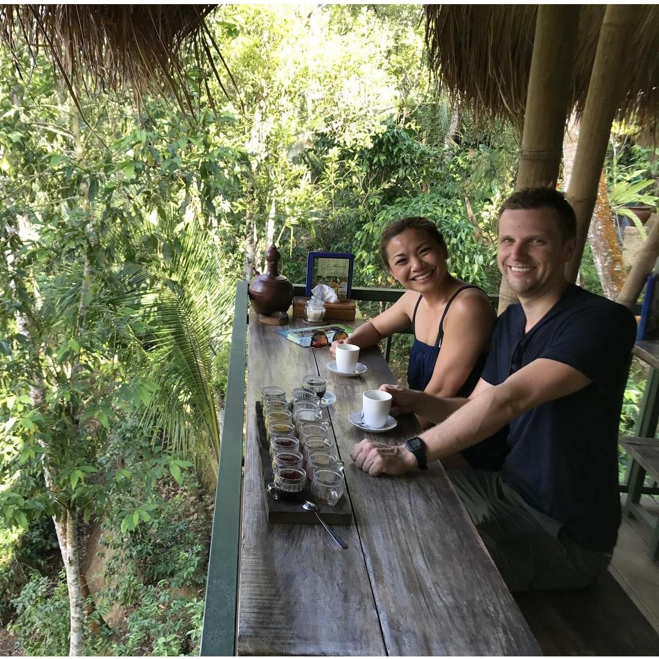 Very happy to be drinking kopi luwak in Bali.
