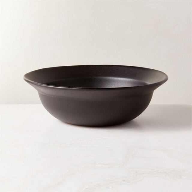 Sculpt Black Terracotta Serving Bowl