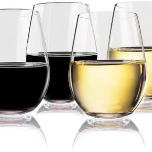 Vivocci Unbreakable Elegant Plastic Stemless Wine Glasses 20 oz | 100% Tritan Heavy Base | Shatterproof Glassware | Ideal For Cocktails & Scotch | Perfect For Homes & Bars | Dishwasher Safe | Set of 4