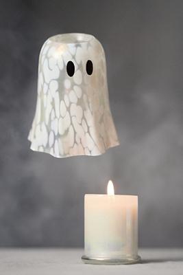 Ghost Woody Leather & Leaves Cheena Glass Cloche Candle