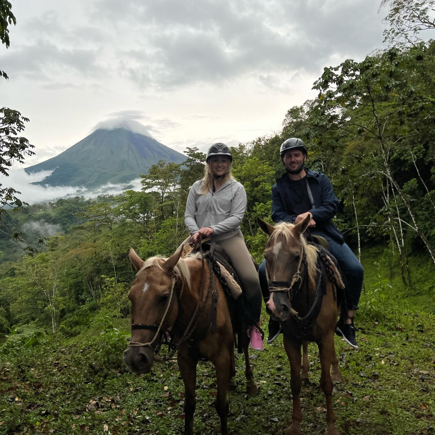 Horseback riding in front of the Arenal Volcano in Costa Rica - 2022