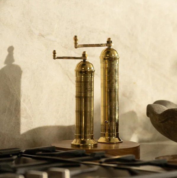 Ophelia Greek Salt + Pepper Mills, Set of 2
