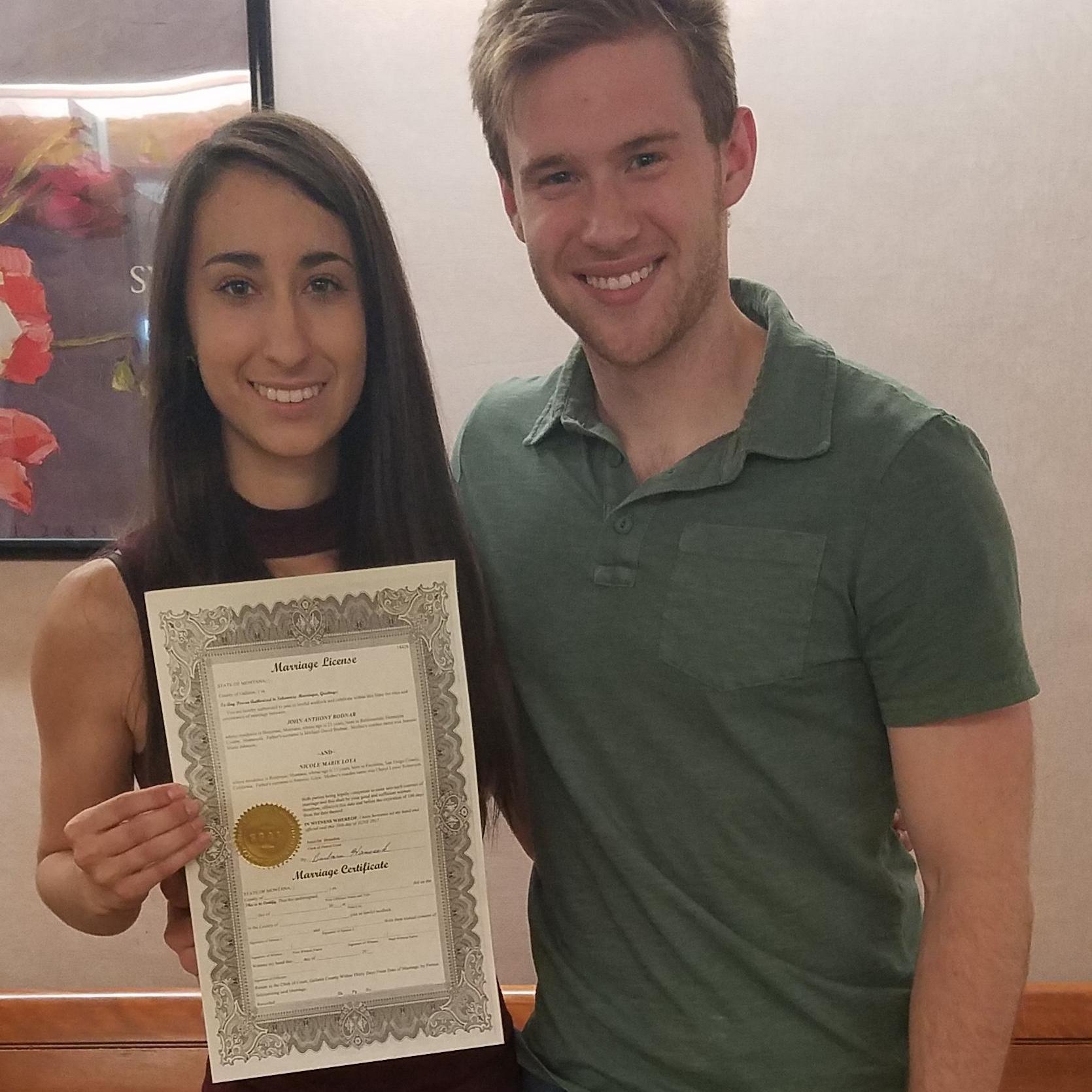 Marriage license in hand!