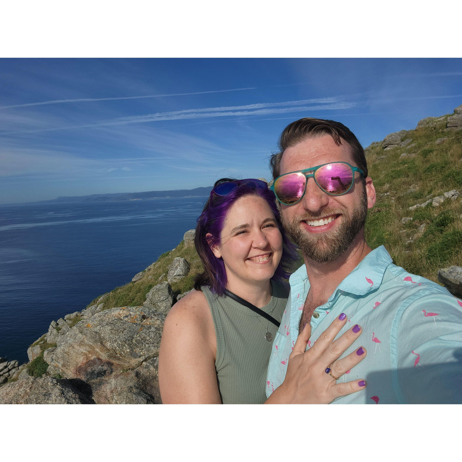 Our engagement on the cliffs of Fisterra, Spain.