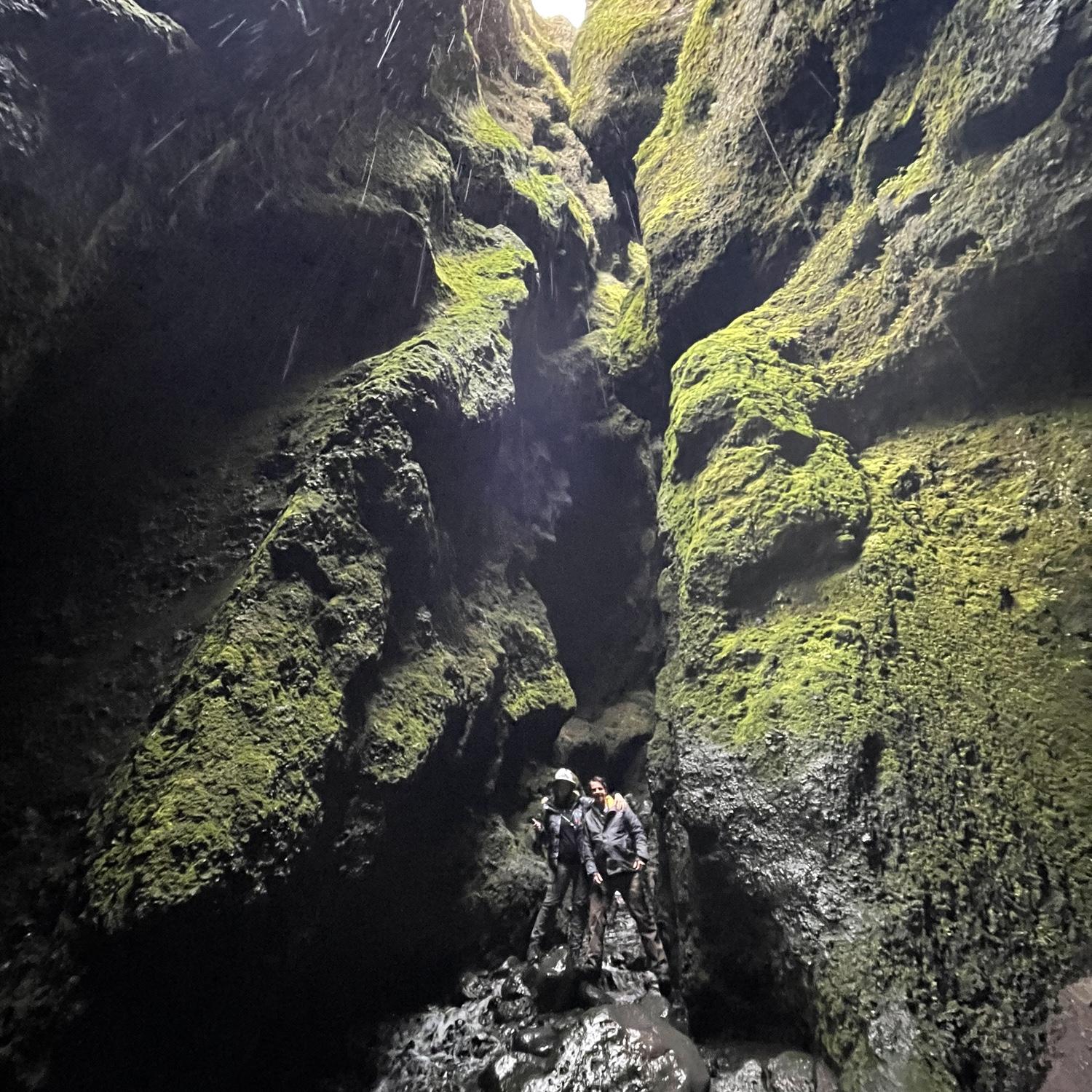 Exploring a river gorge in Iceland