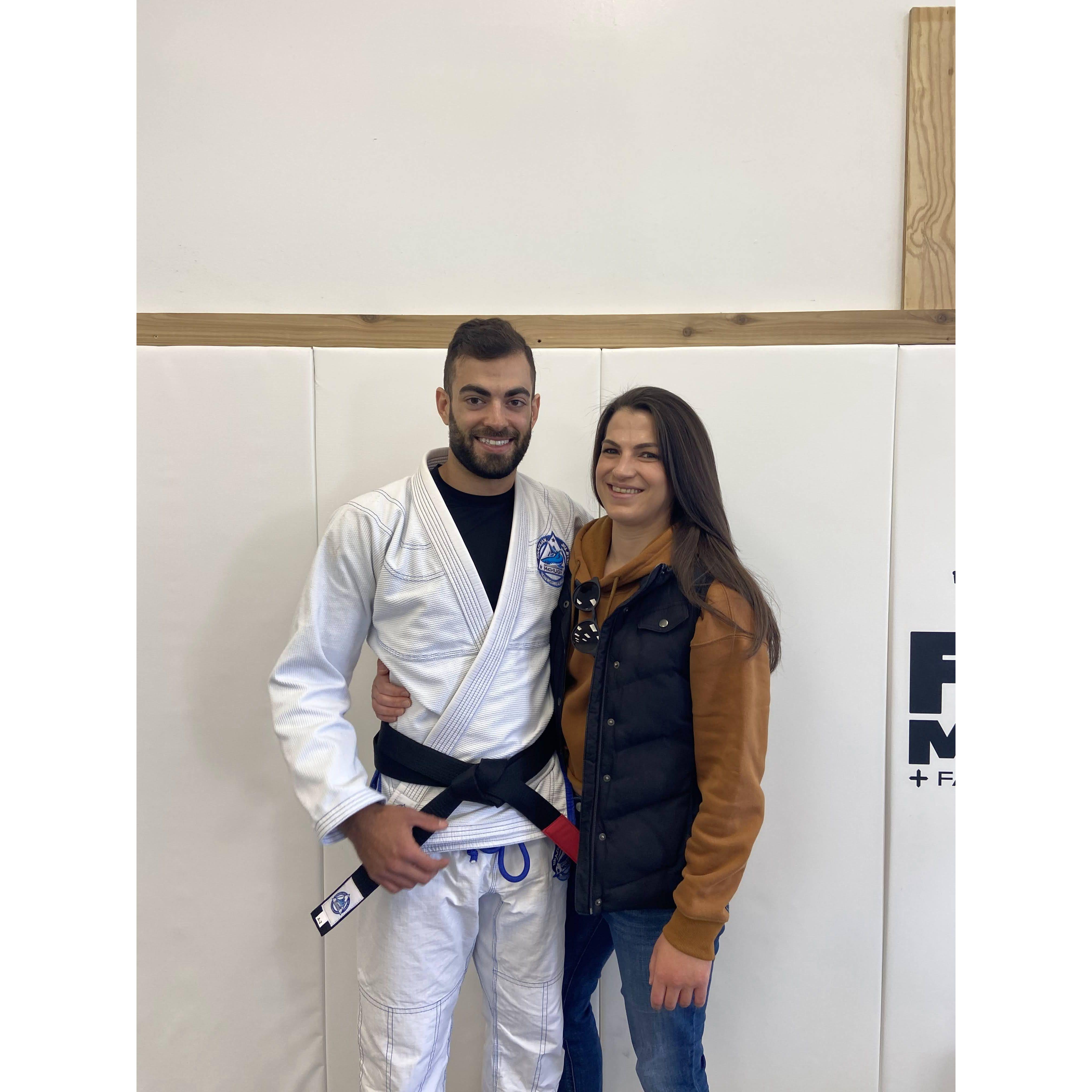 After years of dedication and training  Brazilian Jiu Jitsu, Michael earned his black belt!  No matter what we do, we always support one another in pursuing their goals and dreams - 4.16.22