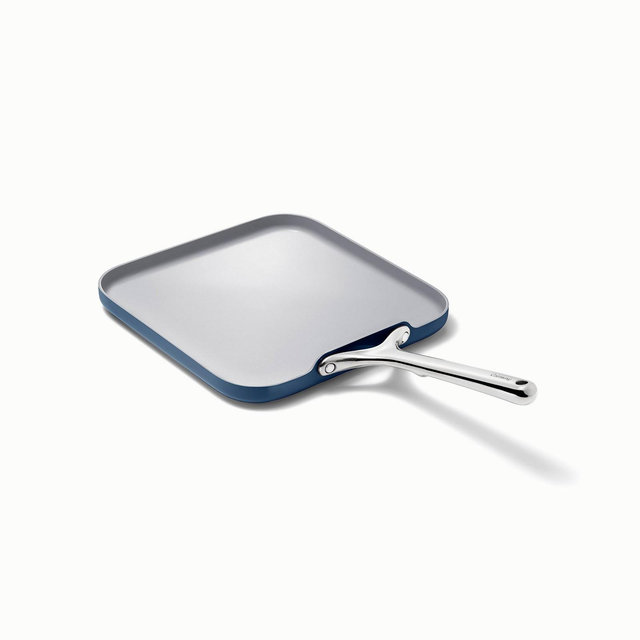 Caraway Home 11.02" Nonstick Square Flat Griddle Fry Pan Navy