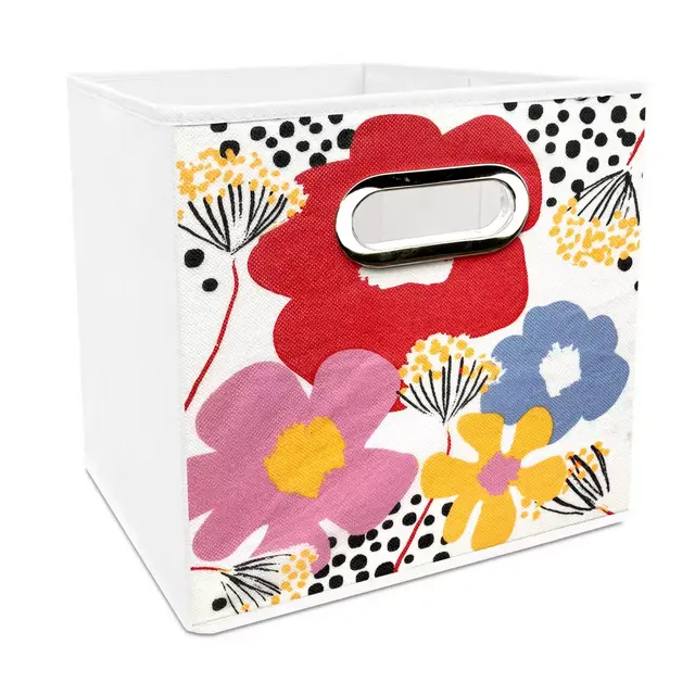Simply Essential™ 11-Inch Polyester English Flower Print Collapsible Bin