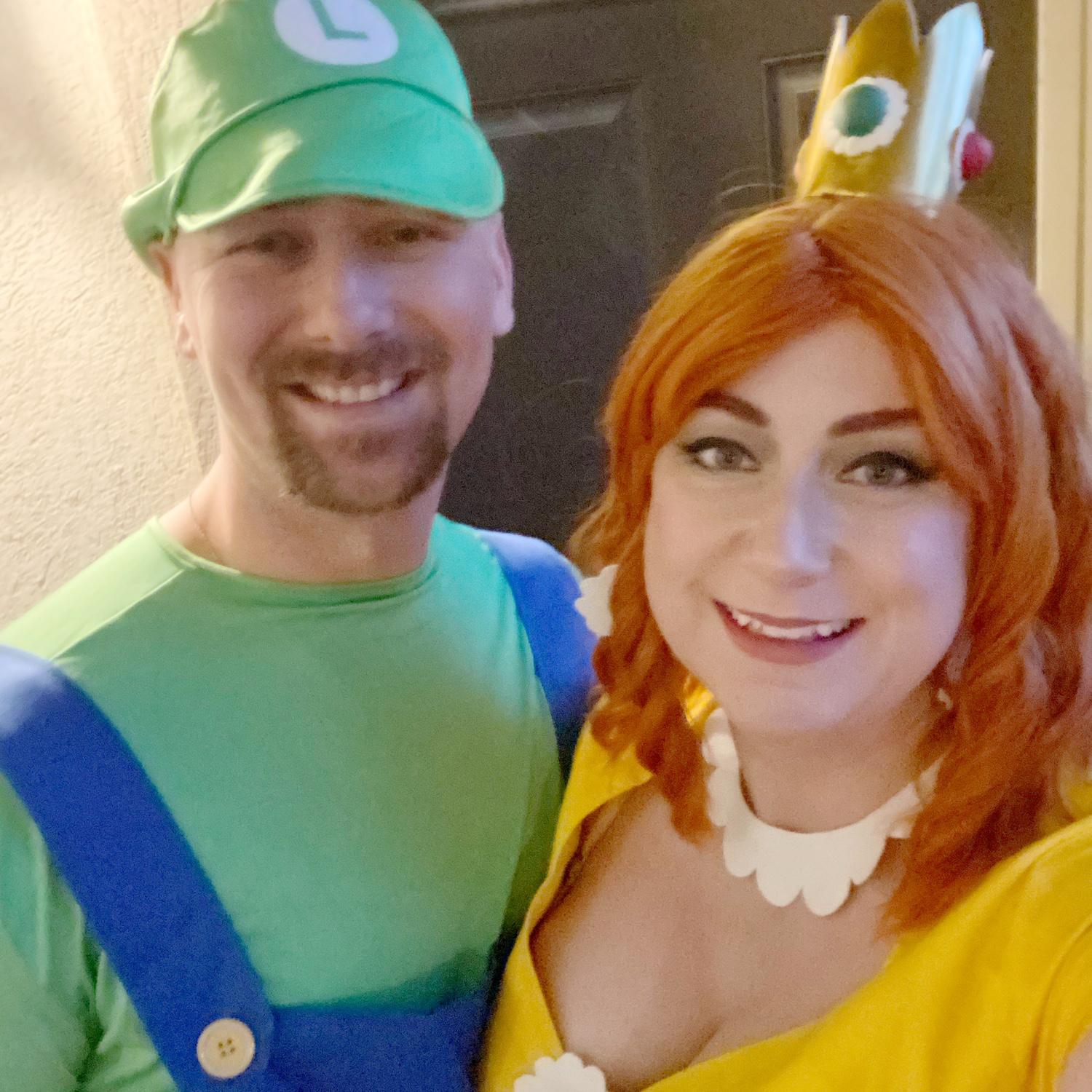 Our first Halloween together. We were Luigi and Princess Daisy.