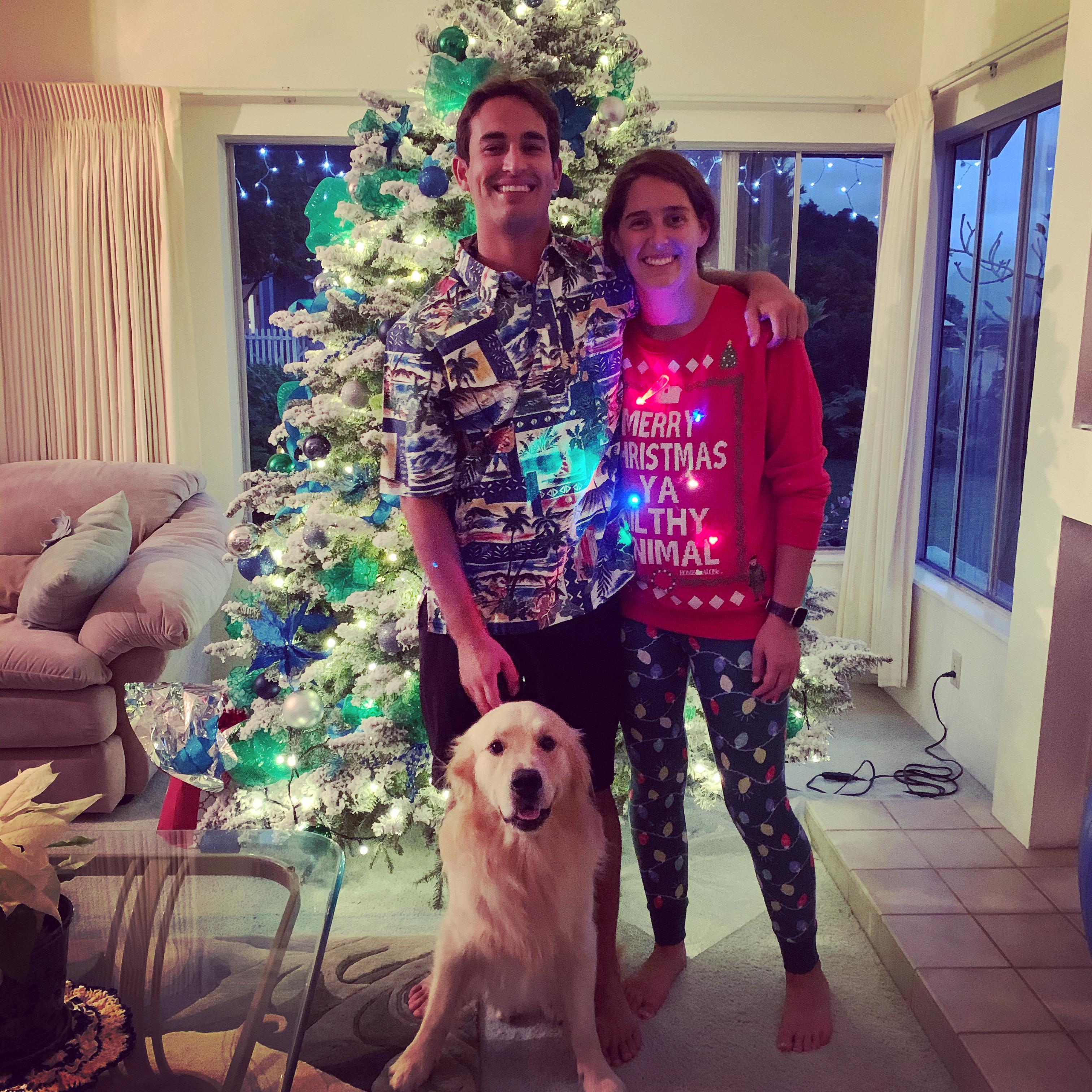 Our first Christmas photo with Haukea.
