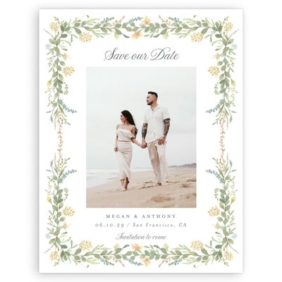 White Greenery Wedding Digital Save the Date - Nektar Photo