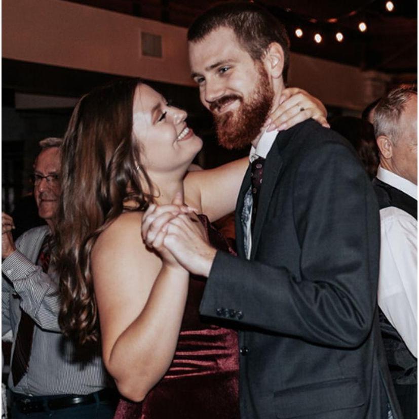 Dancing to celebrate Alli's best friend's wedding in 2021