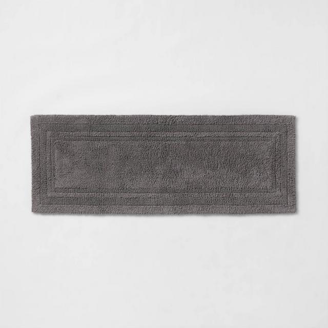 22"x60" Performance Cotton Reversible Bath Runner Dark Gray - Threshold™