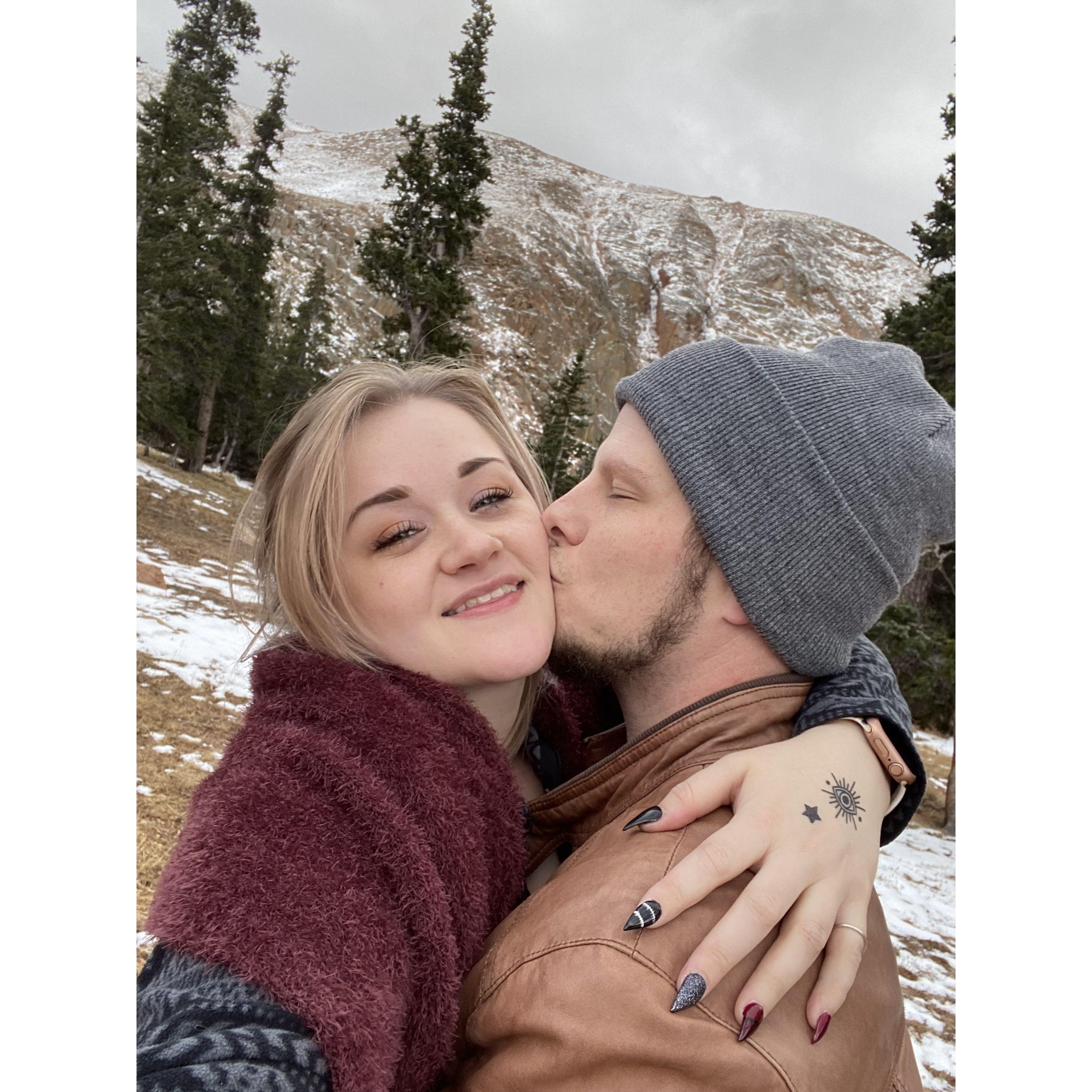 Winter kisses -Pike's Peak CO