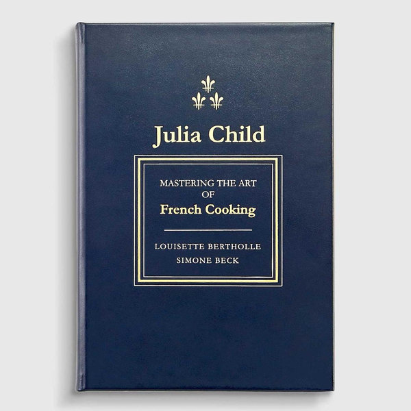 Julia Child Mastering the Art of French Cooking Navy Leather Bound Book