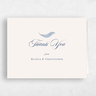 Blue Floral Wedding Thank You - Loxley Landscape