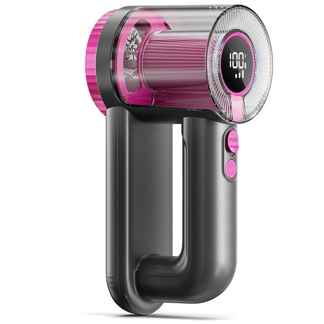 Rechargeable Fabric Shaver, 2-in-1 Lint Remover for Clothing, Furniture, Sweater with 6-Blade, 200ml Container, LED Display, 2000mAh USB-C, 3-Speed Lint Shaver Eliminates Fuzz & Pilling
