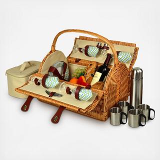 4-Person Yorkshire Picnic Basket with Coffee Set