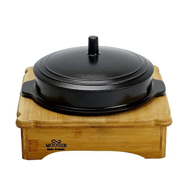 MOOSSE Gamasot Premium Korean Dutch Oven, Rice Pot, Enameled Cast Iron Pot with Lid, Korean Stone Bowl for Induction Cooktop, Stove, Oven, No Seasoning Required (6.3” (16cm))