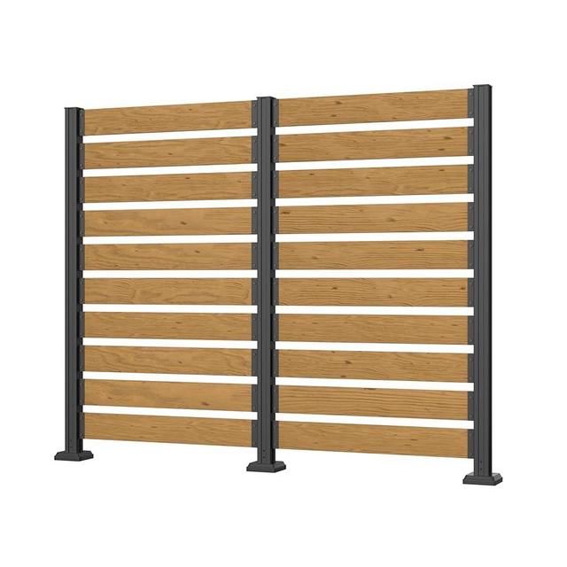 Yardenaler 78” W x 60” H Wooden Air Conditioner Fences for Hard Ground & Soft Ground, 2 Outdoor Garden Fences, Privacy Screen Panels with Metal Stakes, Trash Can Pool Equipment Enclosure, Natural