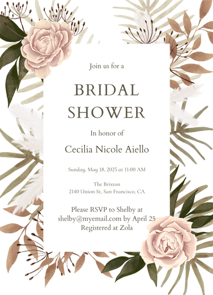 Segovia Portrait | White | Zola Wedding & Bridal Shower Invitations