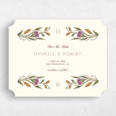 Yellow Ticket Wedding Save the Date - Jardin Landscape