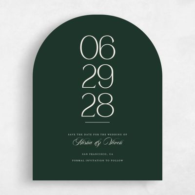 Green Arch Wedding Save the Date - Grazio Portrait