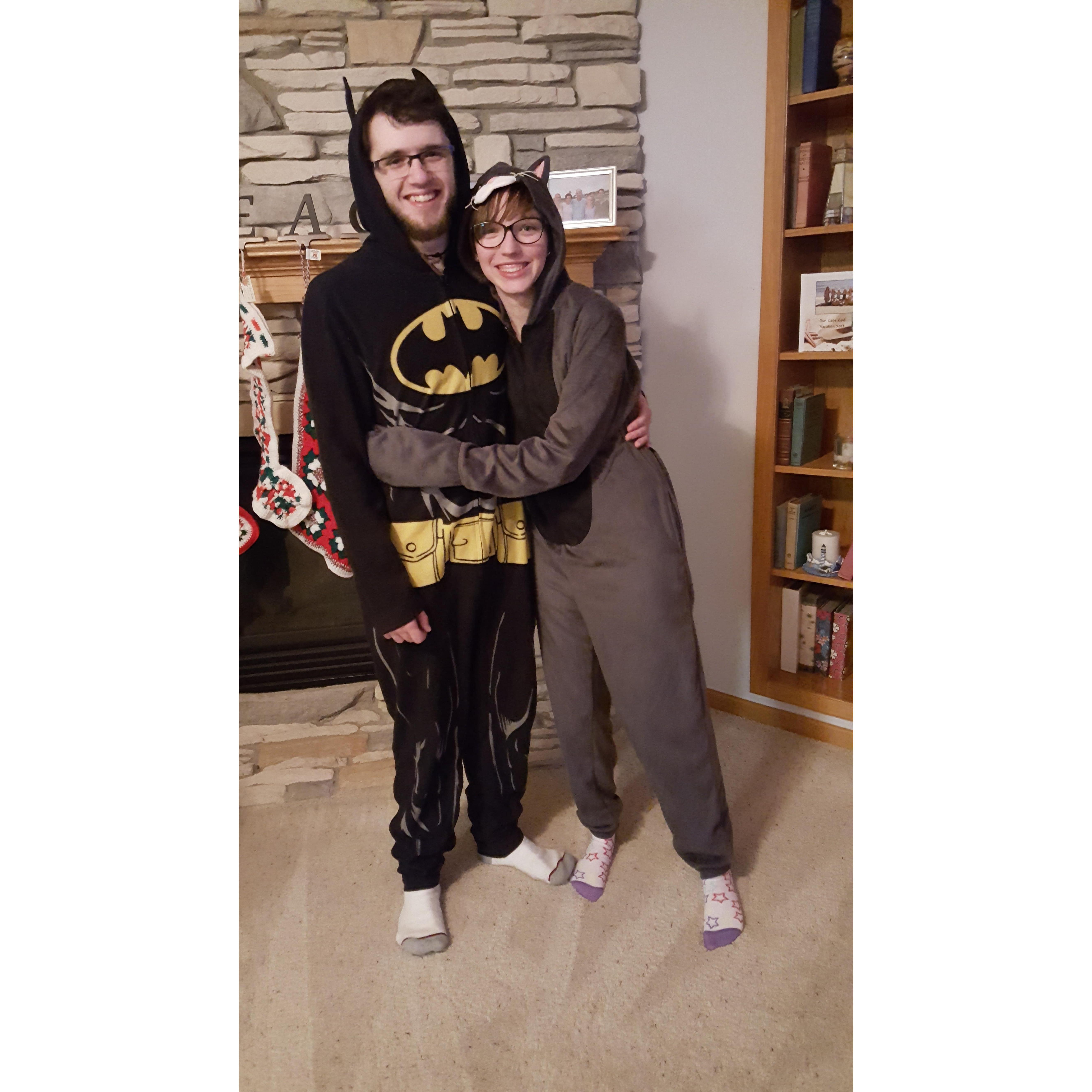 Our Christmas onesie party in 2016.