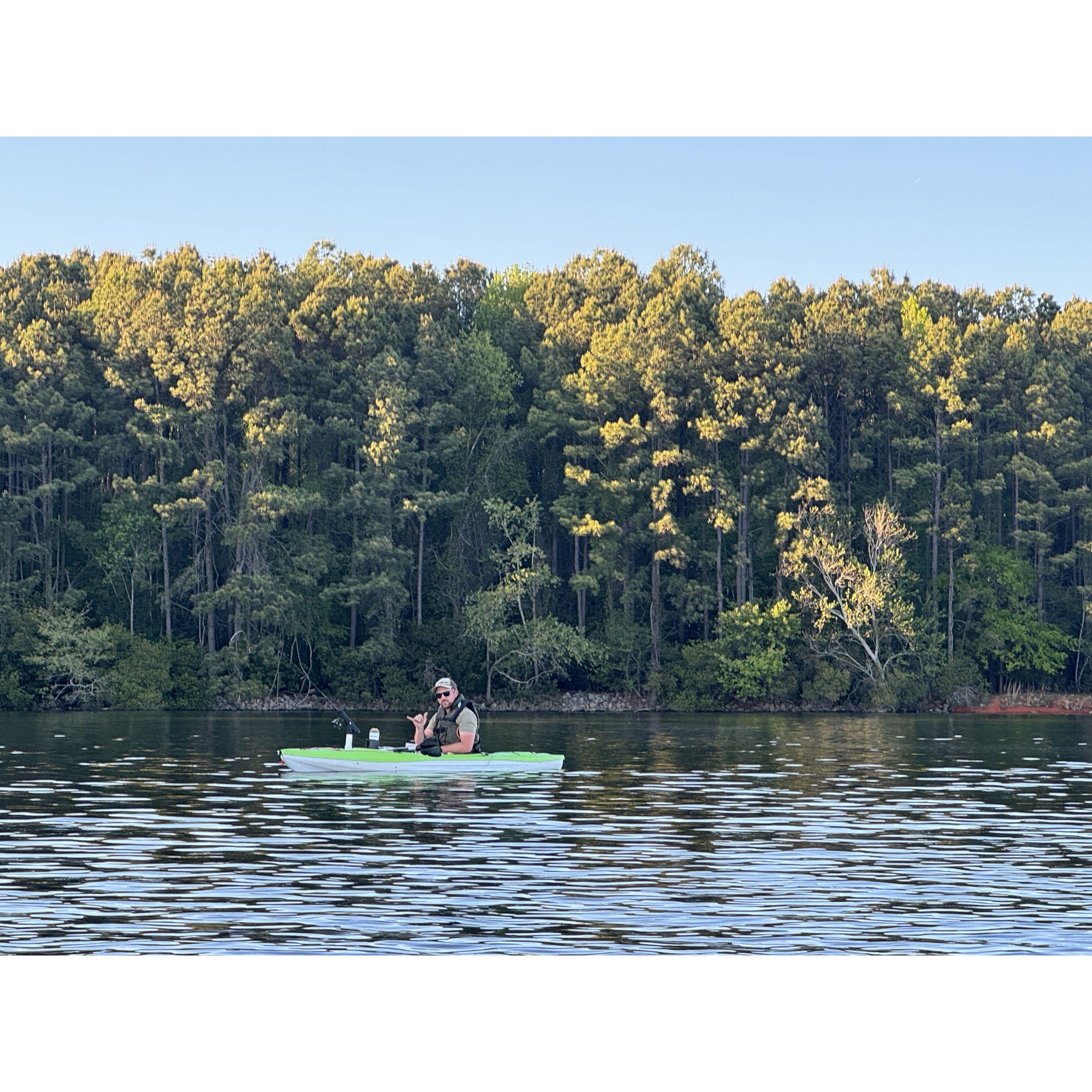 Kayaking with fish