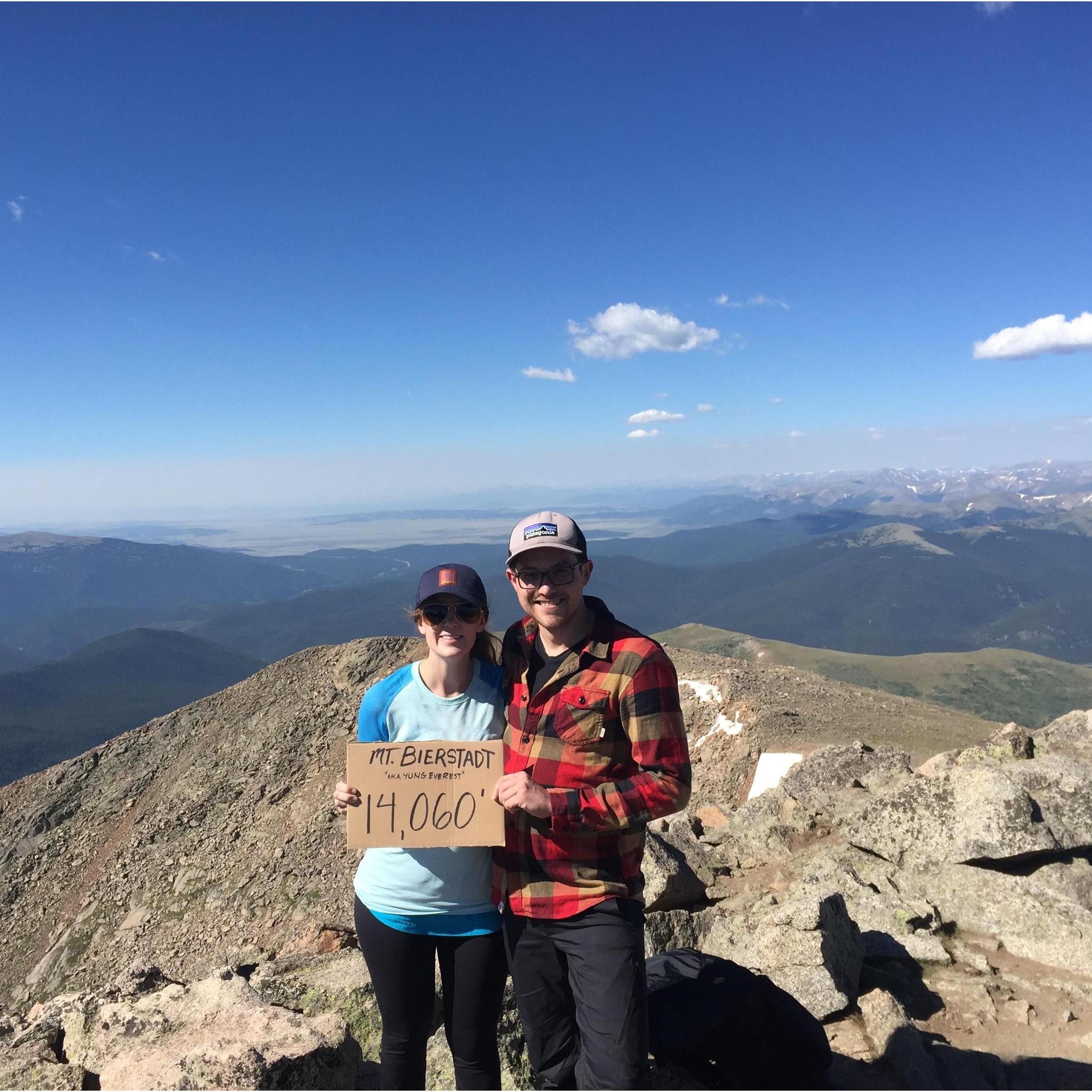 Summiting Mt. Bierstadt at 14,060 ft.