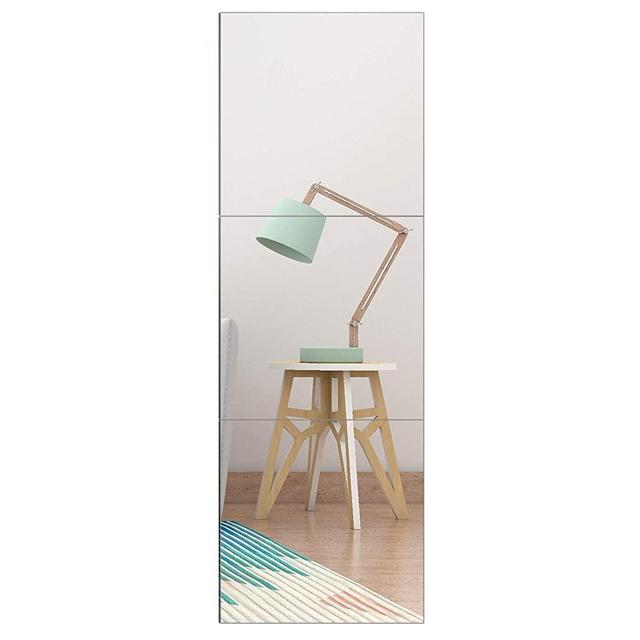EDGEWOOD Parkwood Wall Mirrors Flexible Real Glass Flat Frameless 3-Piece Set, 16x16 Inches
