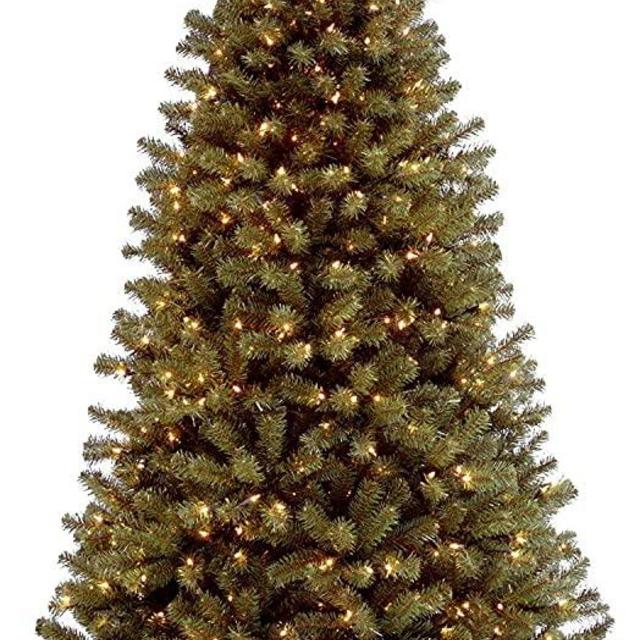 National Tree Company Pre-lit Artificial Christmas Tree | Includes Pre-strung White Lights and Stand | North Valley Spruce - 9 ft