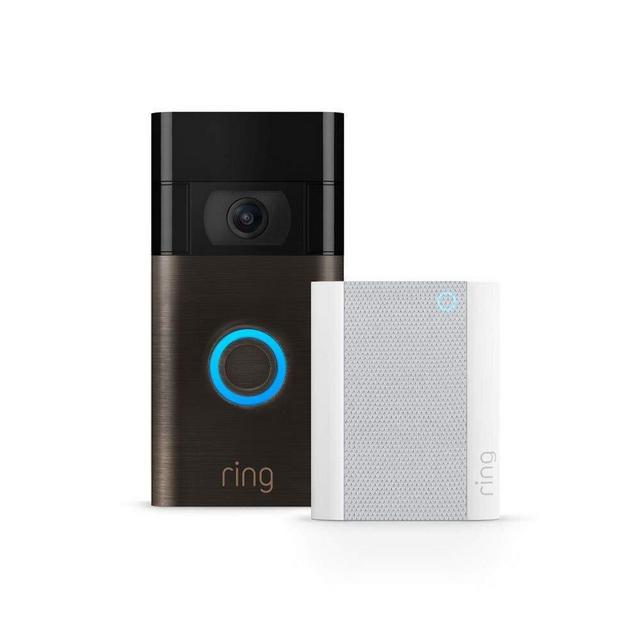 All-new Ring Video Doorbell – Venetian Bronze with Ring Chime (2nd Gen)