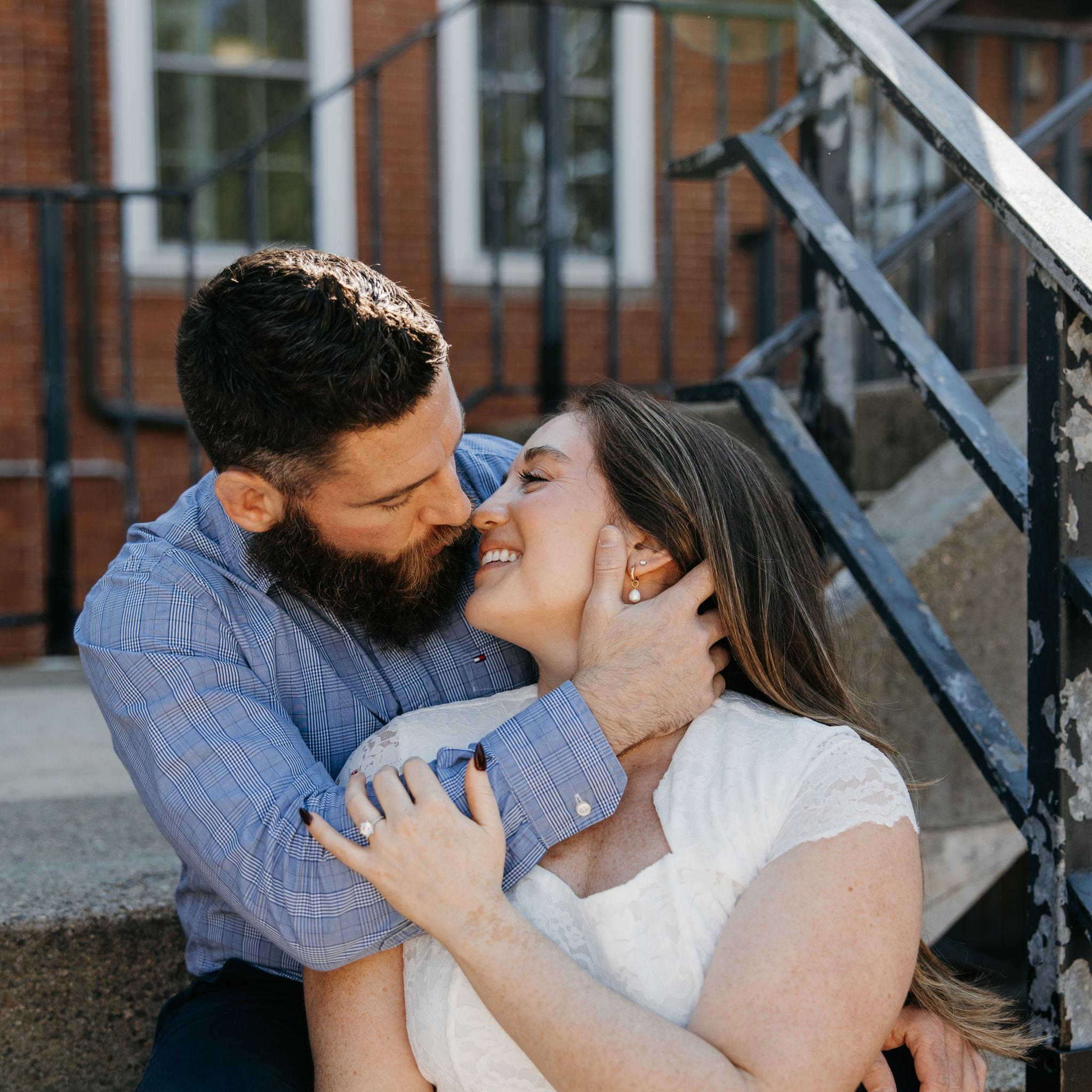 Engagement photos in downtown Newburyport