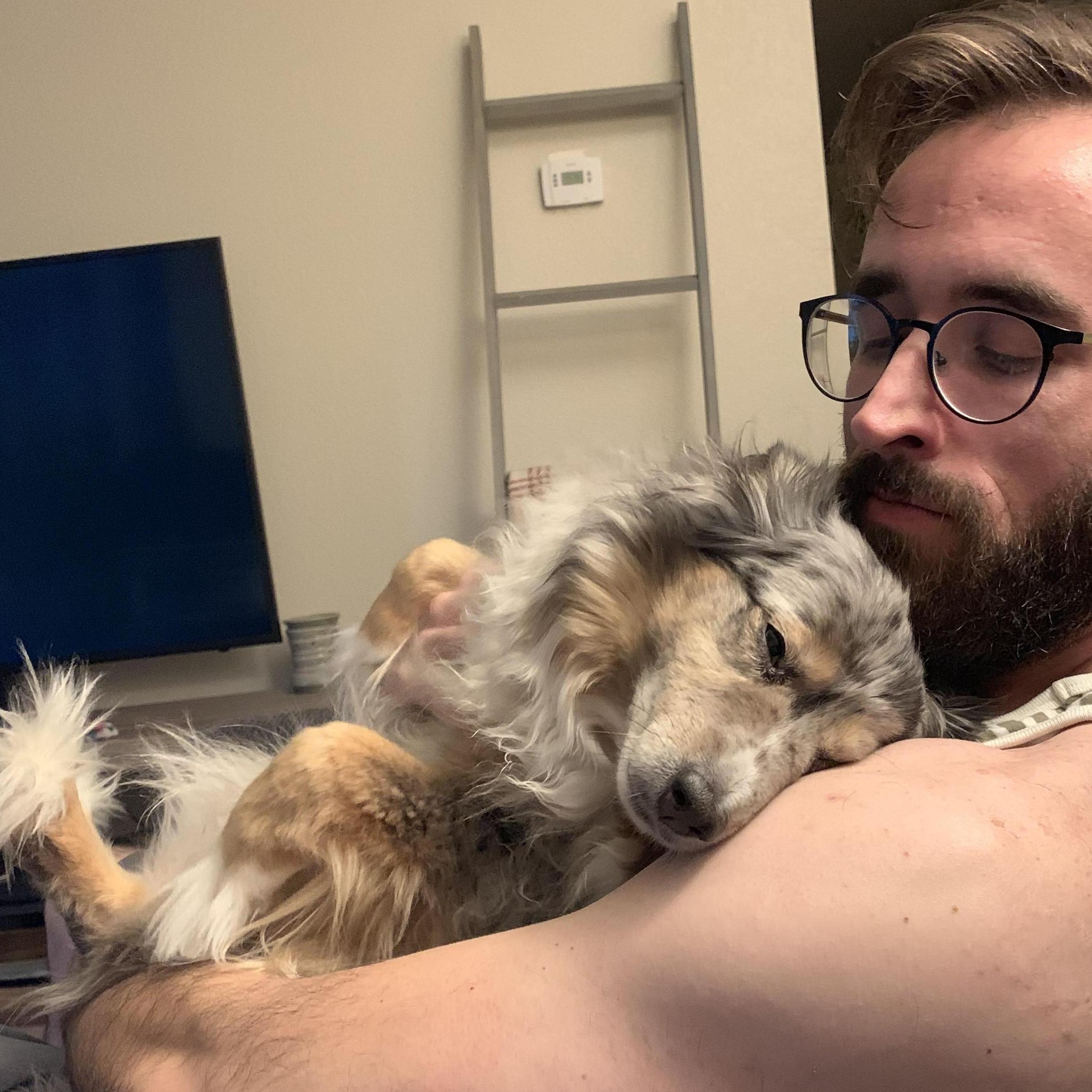 Freyja thinks Neill gives the best belly rubs