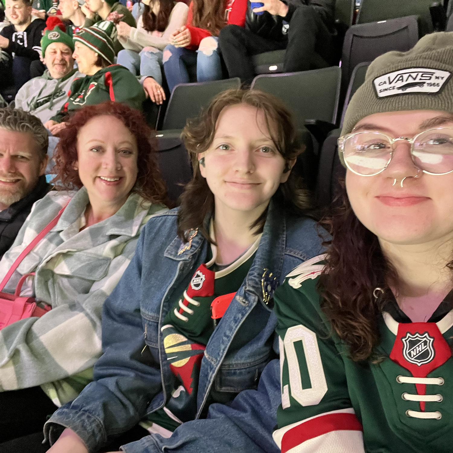 All 4 of us to see the Wild play hockey!