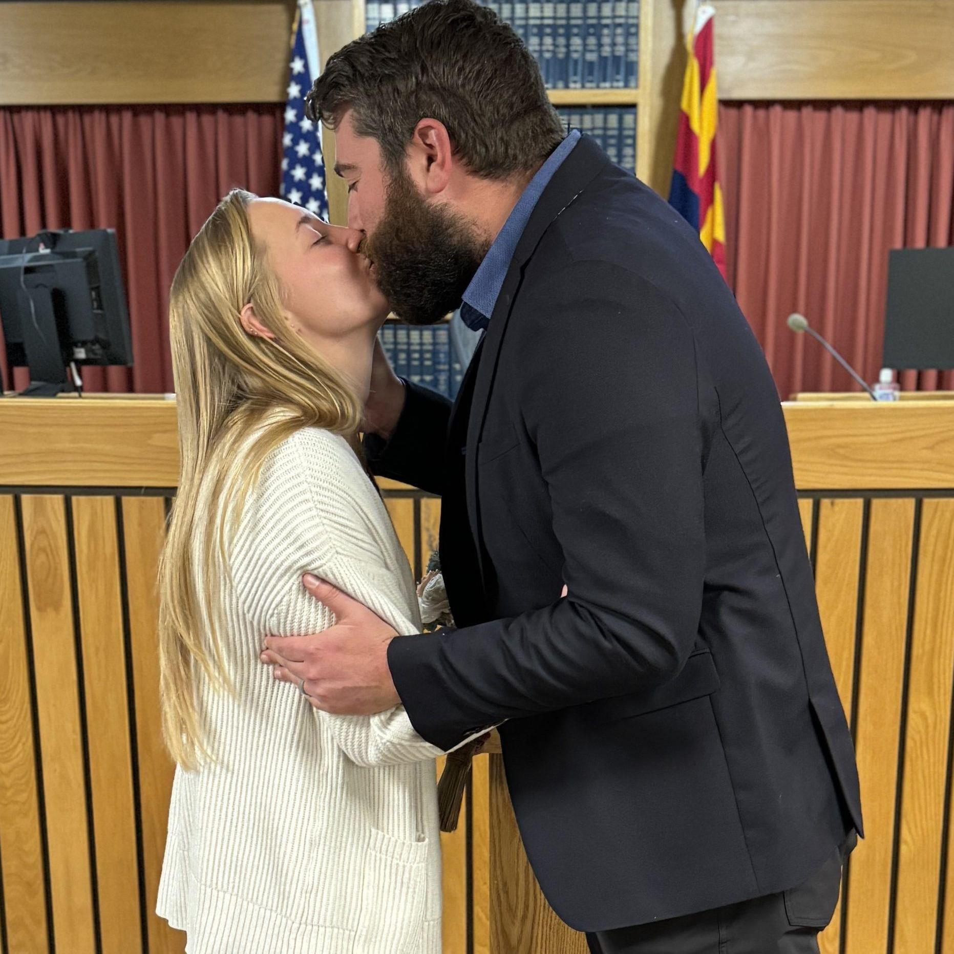 Our first kiss as husband and wife