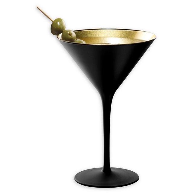 Stölzle Lausitz Olympia Martini Glasses in Black/Gold (Set of 2)
