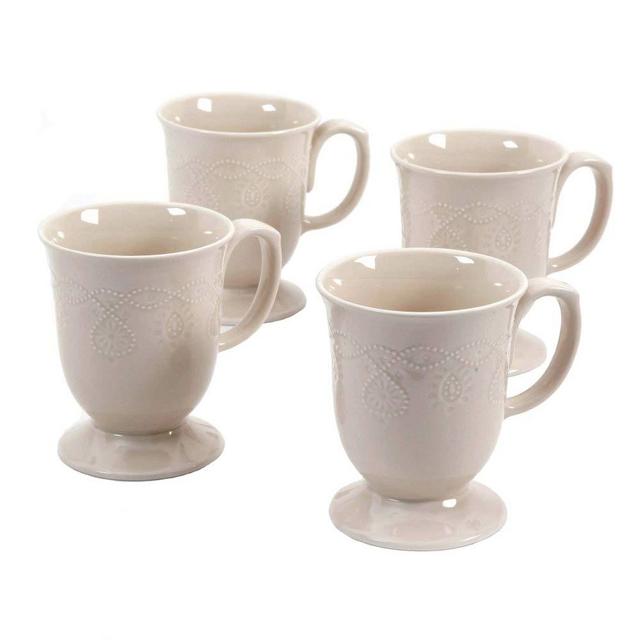 The Pioneer Woman Cowgirl Lace 4-Piece Mug Set (Linen)