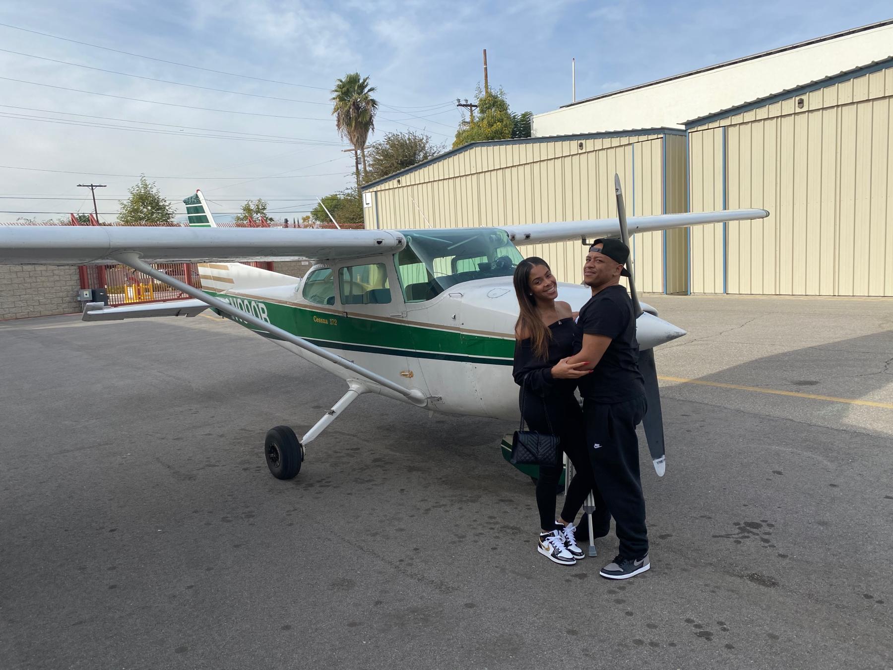 Troy got to fly the plane