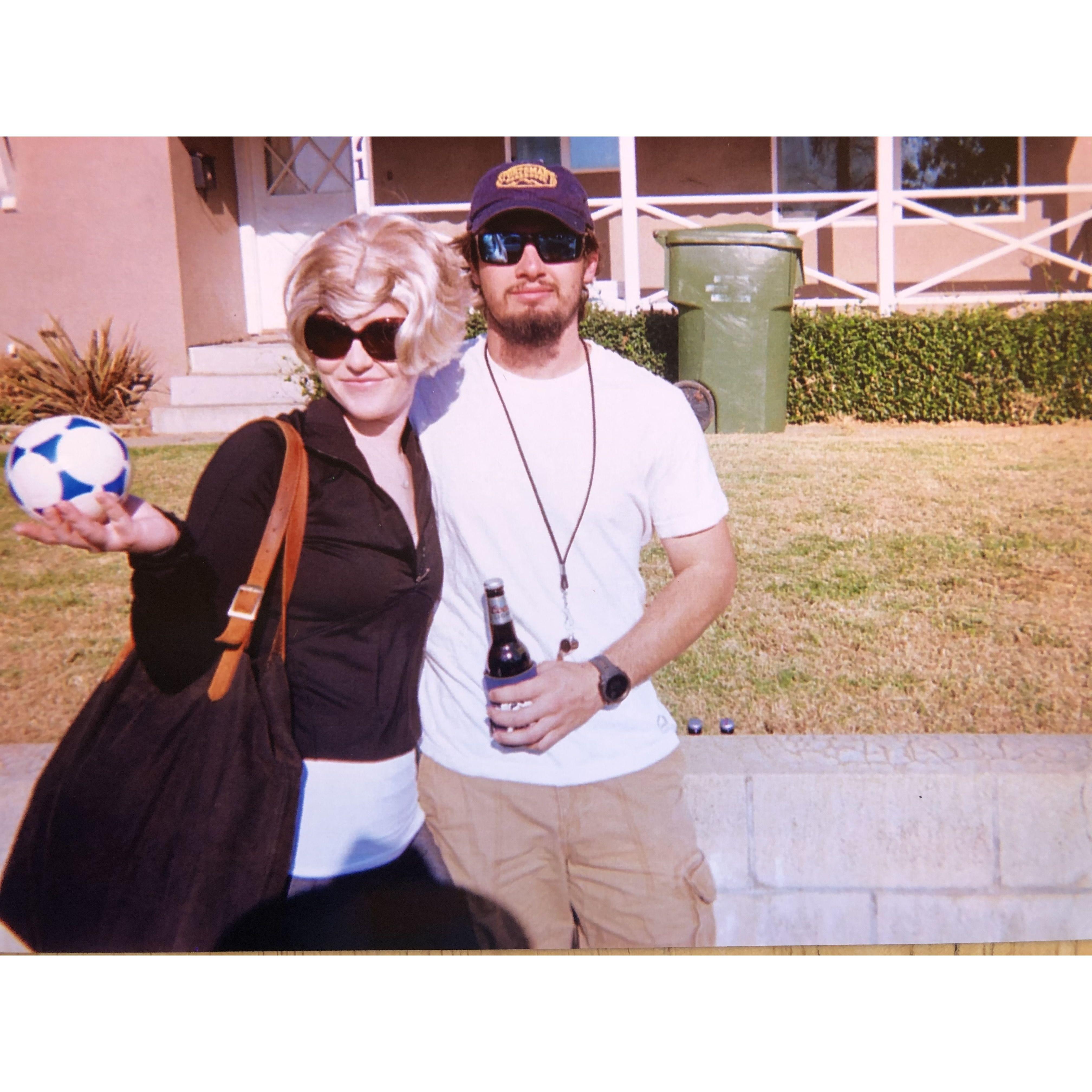 Halloween in college! We were "Soccer Mom and Dad"