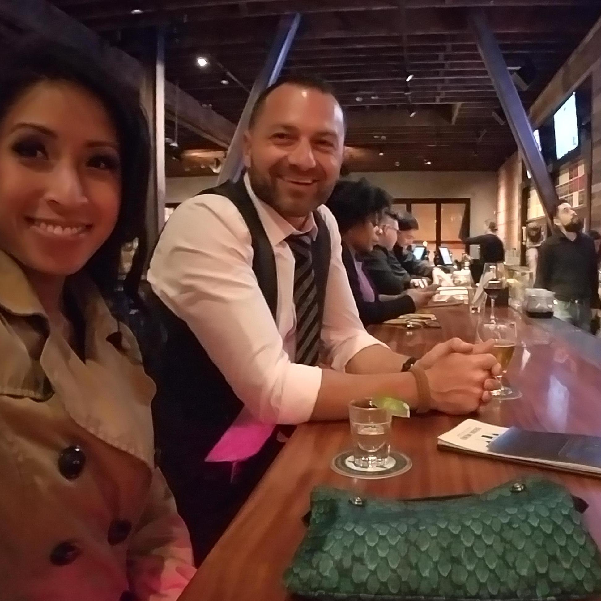 The fanciest couple at the bar...not awkward at all.