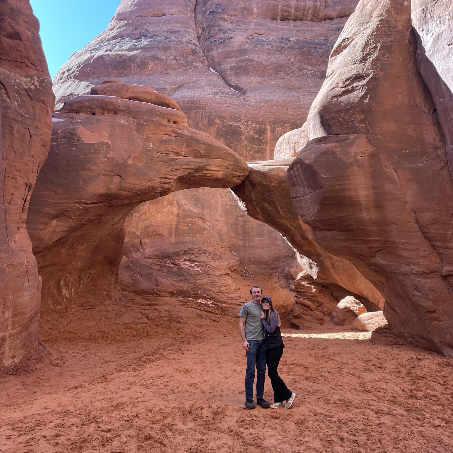 Arches National Park trip with friends from Eliza's ward about a week after we started dating (February 2025)