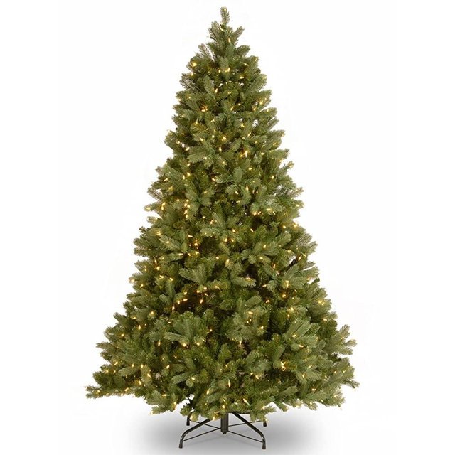 National Tree Company 'Feel Real' Pre-lit Artificial Christmas Tree | Includes Pre-strung White Lights and Stand | Downswept Douglas - 7.5 ft