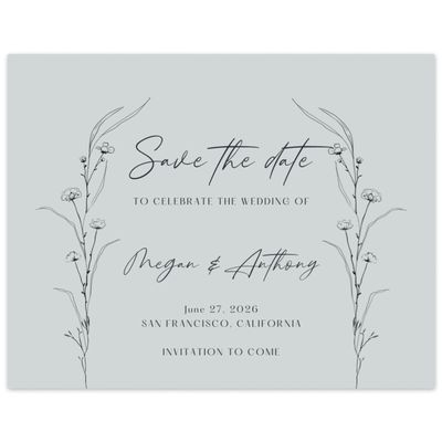 Blue Spring Wedding Digital Save the Date - Rolland Landscape