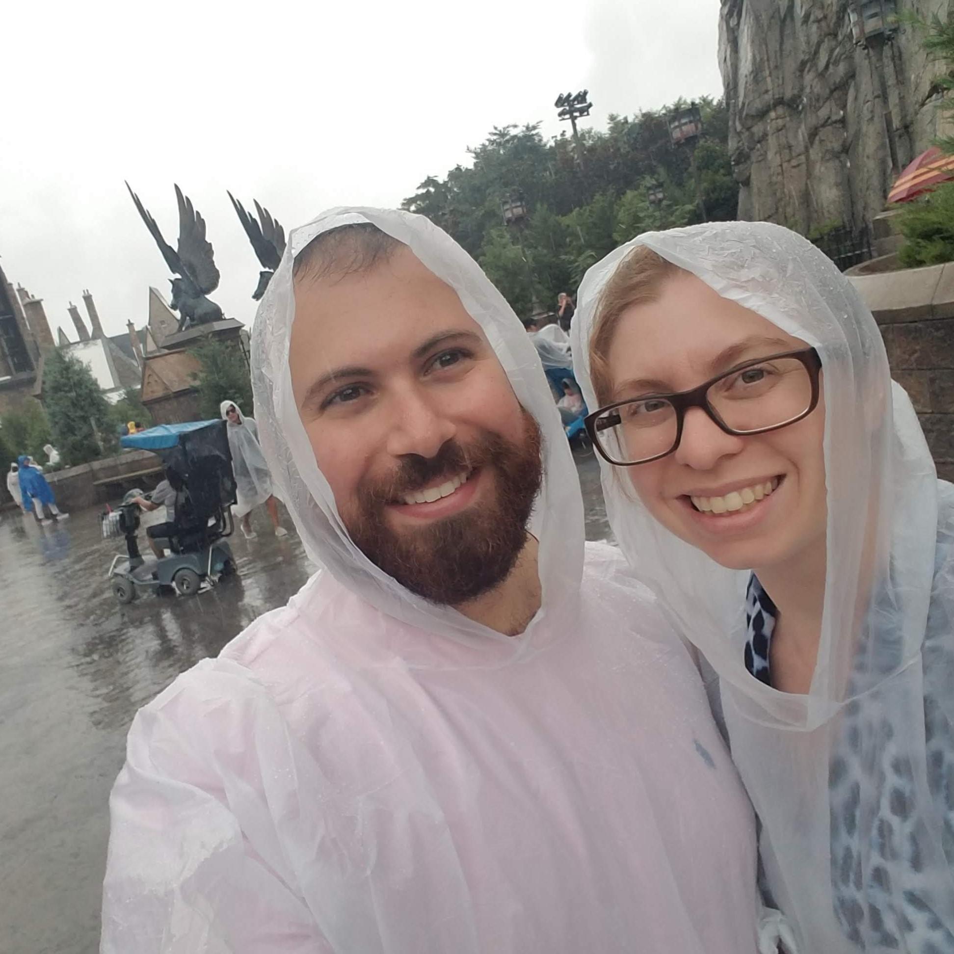 Harry Potter World in the pouring rain