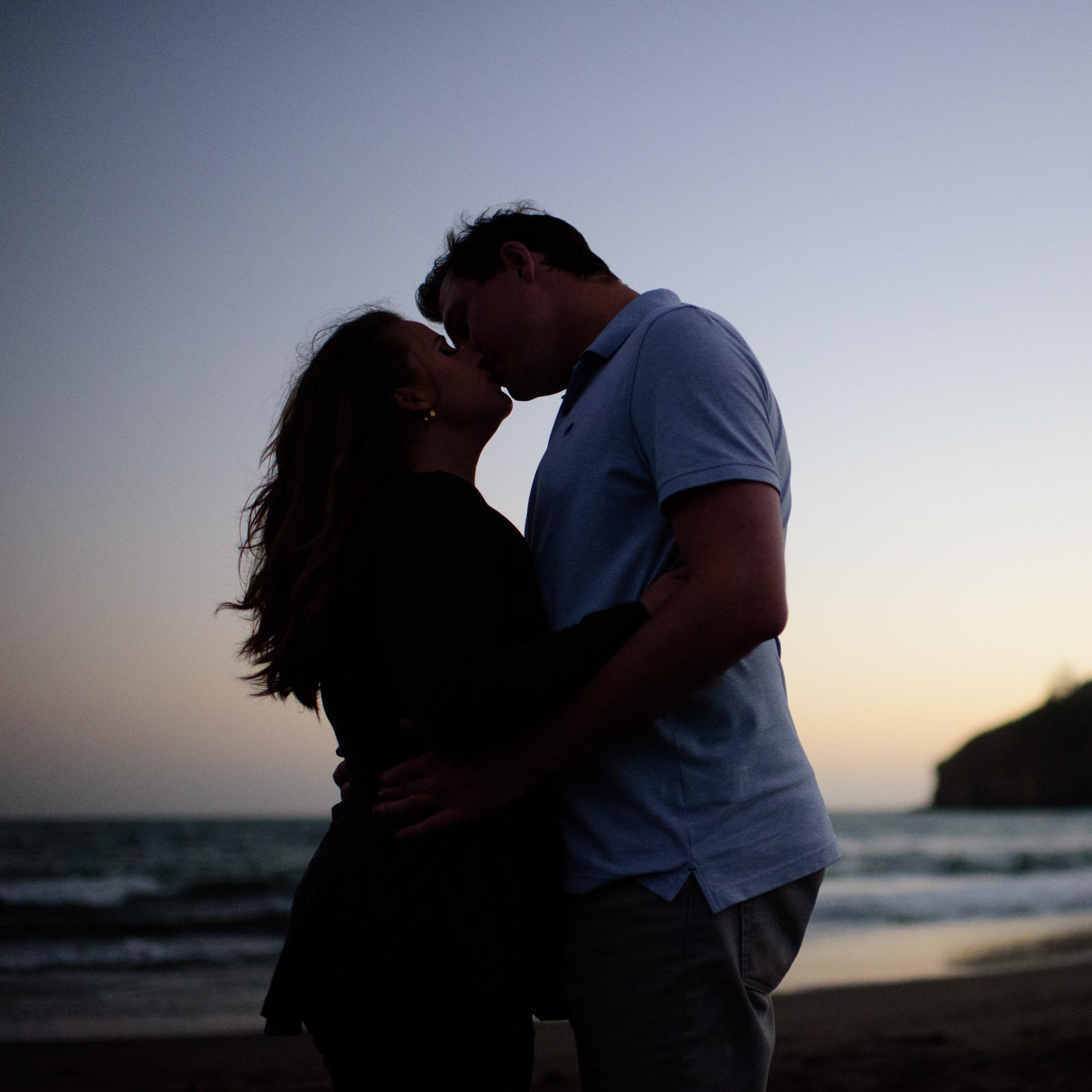 Our first kiss was at the beach