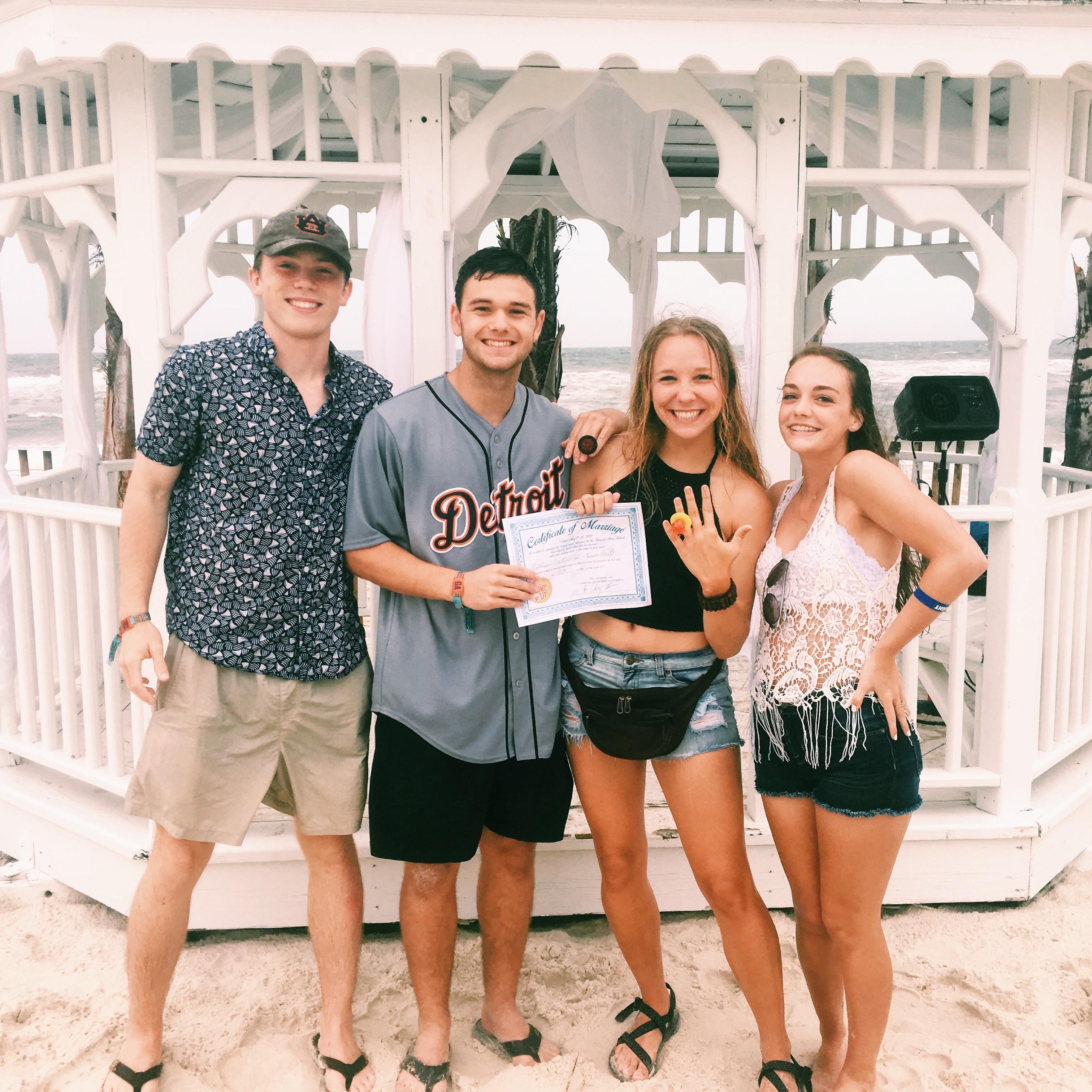 The first time we "got married" at Hangout Fest for the weekend. Our wedding was Star Wars themed.