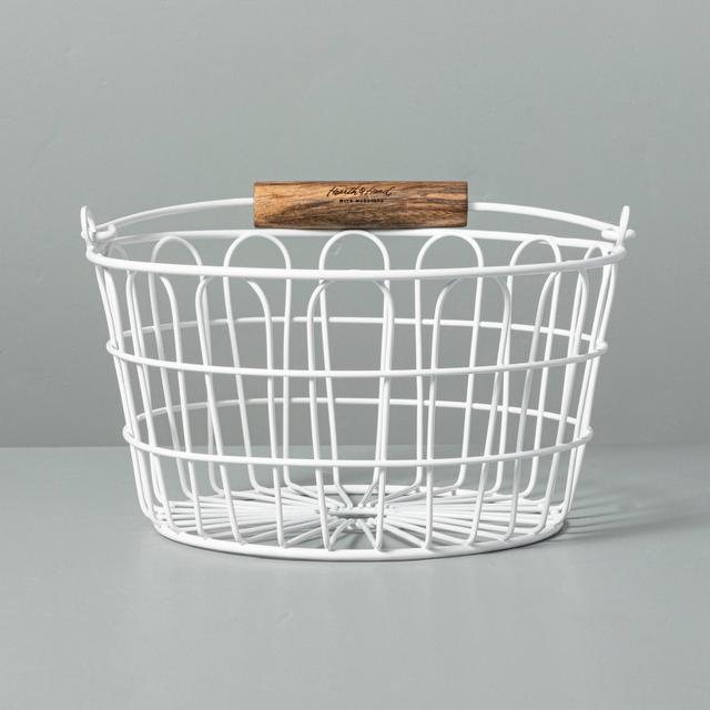 Small Wire Easter Basket with Handle White - Hearth & Hand™ with Magnolia