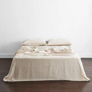 Linen Flat Sheet (Oatmeal, Queen)